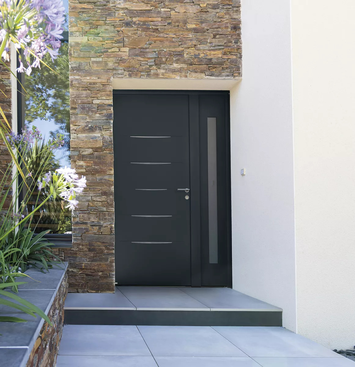 Porte d'entrée Bois/Aluminium AUZON (M62)