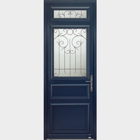 Porte d'entrée bois avec vitrage style traditionnel GUINDY BATIMAN