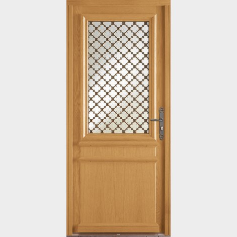 Porte d'entrée bois avec vitrage style traditionnel LEDIS BATIMAN