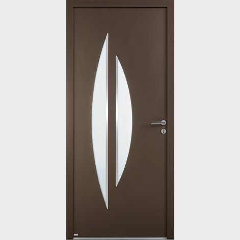 Porte d'entrée aluminium avec vitrage contemporaine MANGOKY BATIMAN