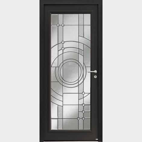 porte d'entrée en aluminium de style contemporain vitrée POTOMAC BATIMAN