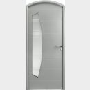 Porte d'entrée mixte bois/aluminium vitrée style contemporain gris MASSA BATIMAN
