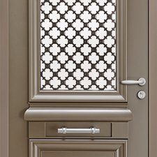 porte d'entrée en aluminium de style traditionnel avec vitrage et grille AUTHIE BATIMAN