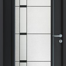NELSON porte d'entrée acier avec vitrail BATIMAN
