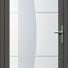 porte d'entrée en aluminium vitrée de style contemporain NORA BATIMAN