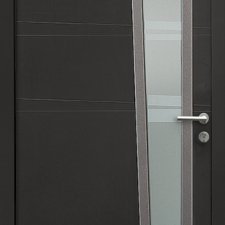 Porte d'entrée mixte bois/aluminium vitrée style contemporain SATILLA BATIMAN
