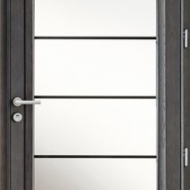 Porte d'entrée mixte bois/aluminium vitrée style contemporain CANCHE BATIMAN